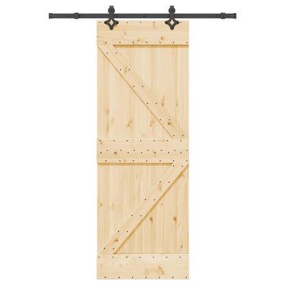 Sliding Door NARVIK Natural and Black 70 x 210 cm (152.5 cm)
