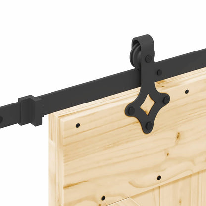 Sliding Door NARVIK Natural and Black 70 x 210 cm (213.5 cm)