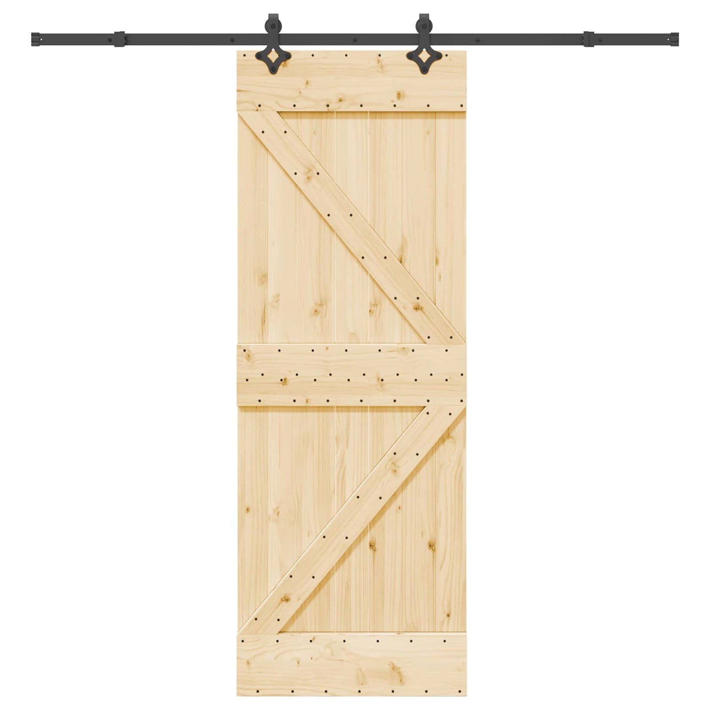 Sliding Door NARVIK Natural and Black 70 x 210 cm (213.5 cm)