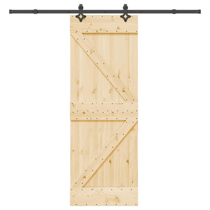 Sliding Door NARVIK Natural and Black 70 x 210 cm (213.5 cm)