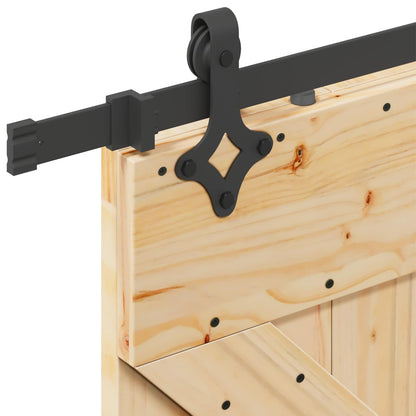 Sliding Door NARVIK Natural and Black 100 x 210 cm (213.5 cm)