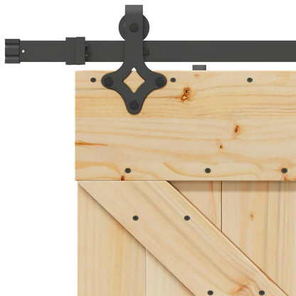 Sliding Door NARVIK Natural and Black 100 x 210 cm (213.5 cm)