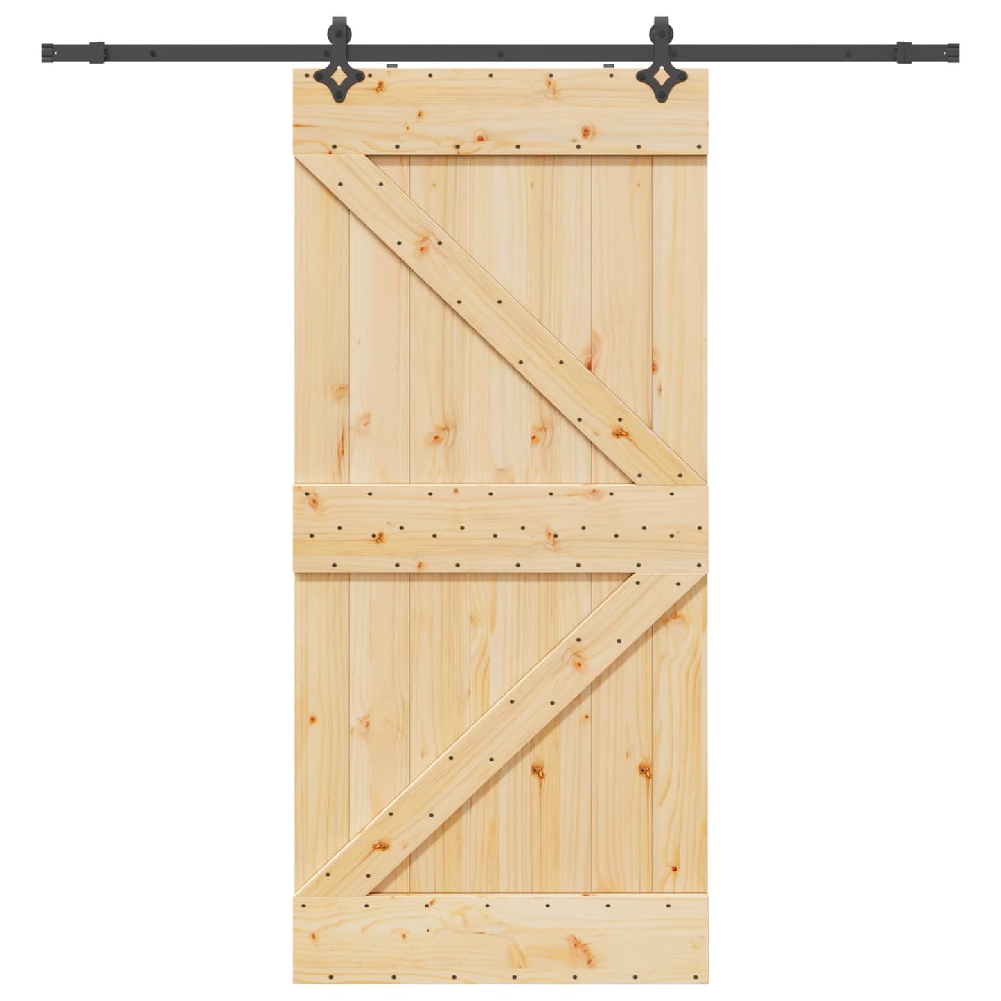 Sliding Door NARVIK Natural and Black 100 x 210 cm (213.5 cm)