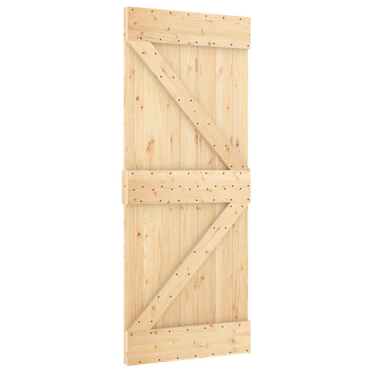 Sliding Door NARVIK Natural and Black 85 x 210 cm (152.5 cm)