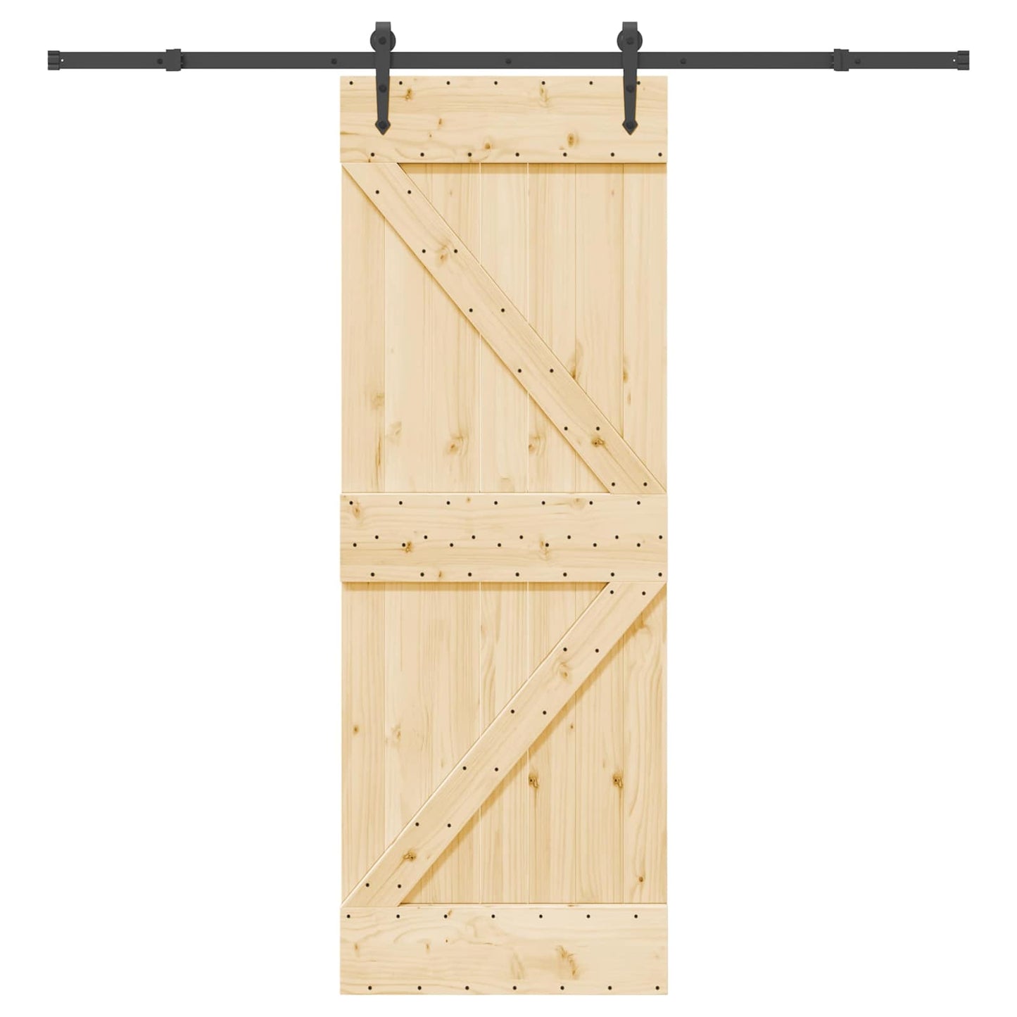 Sliding Door NARVIK Natural and Black 70 x 210 cm (213.5 cm)