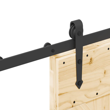 Sliding Door NARVIK Natural and Black 85 x 210 cm (213.5 cm)
