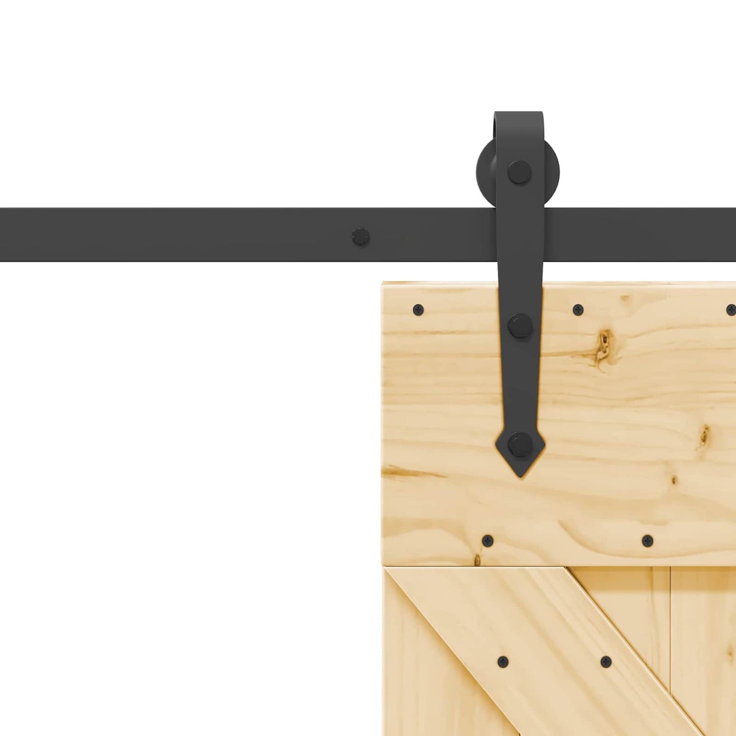 Sliding Door NARVIK Natural and Black 85 x 210 cm (213.5 cm)