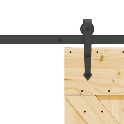 Sliding Door NARVIK Natural and Black 85 x 210 cm (213.5 cm)