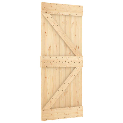 Sliding Door NARVIK Natural and Black 85 x 210 cm (213.5 cm)