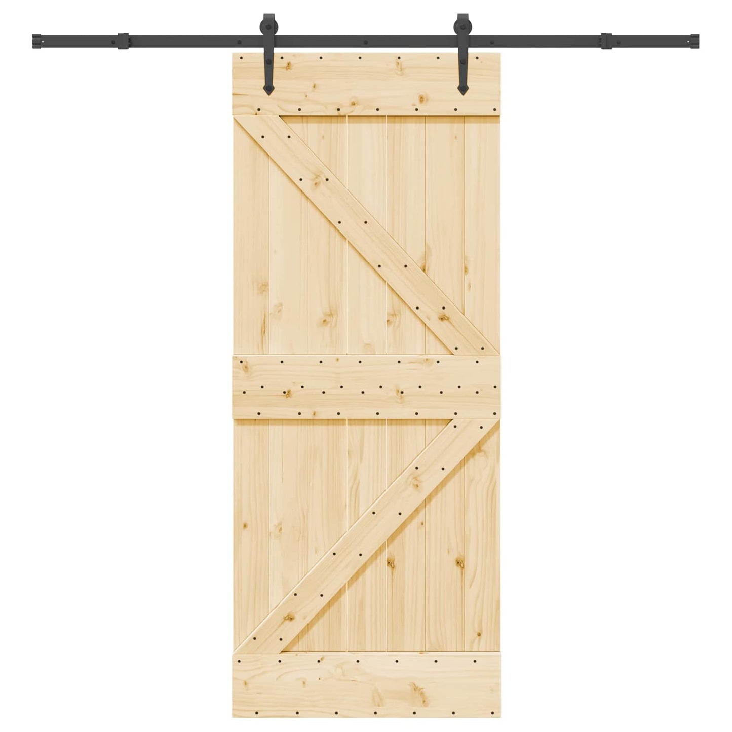 Sliding Door NARVIK Natural and Black 85 x 210 cm (213.5 cm)