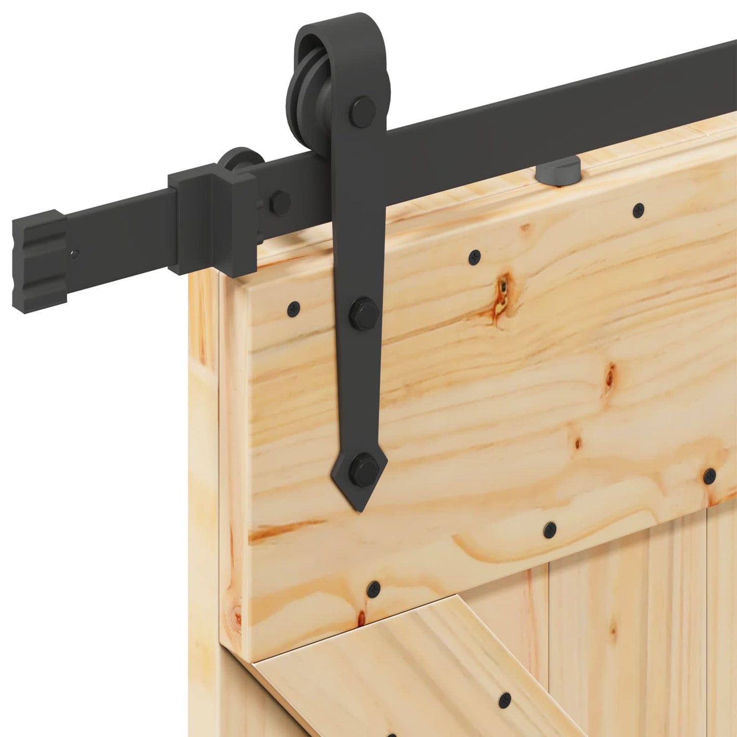 Sliding Door NARVIK Natural and Black 80 x 210 cm (213.5 cm)