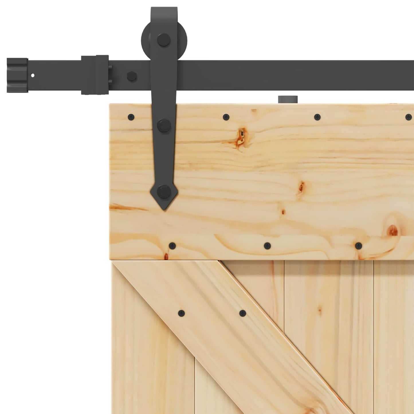 Sliding Door NARVIK Natural and Black 80 x 210 cm (213.5 cm)