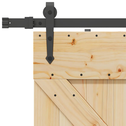 Sliding Door NARVIK Natural and Black 80 x 210 cm (213.5 cm)