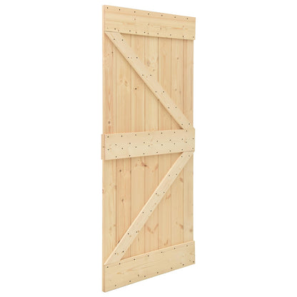 Sliding Door NARVIK Natural and Black 80 x 210 cm (213.5 cm)