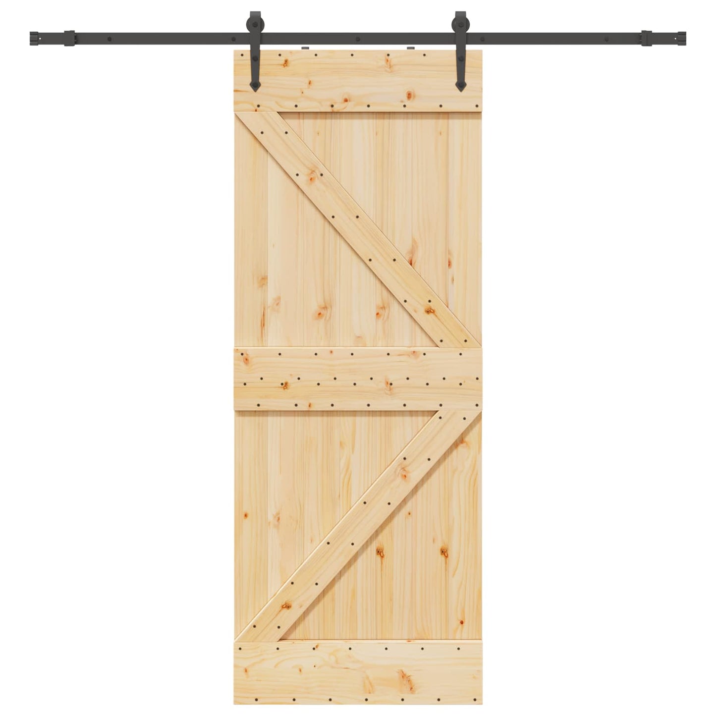 Sliding Door NARVIK Natural and Black 80 x 210 cm (213.5 cm)