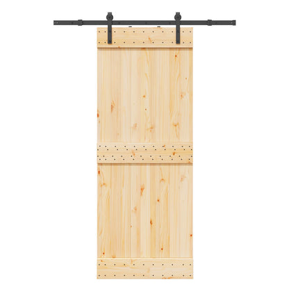 Sliding Door NARVIK Natural and Black 80 x 210 cm (152.5 cm)