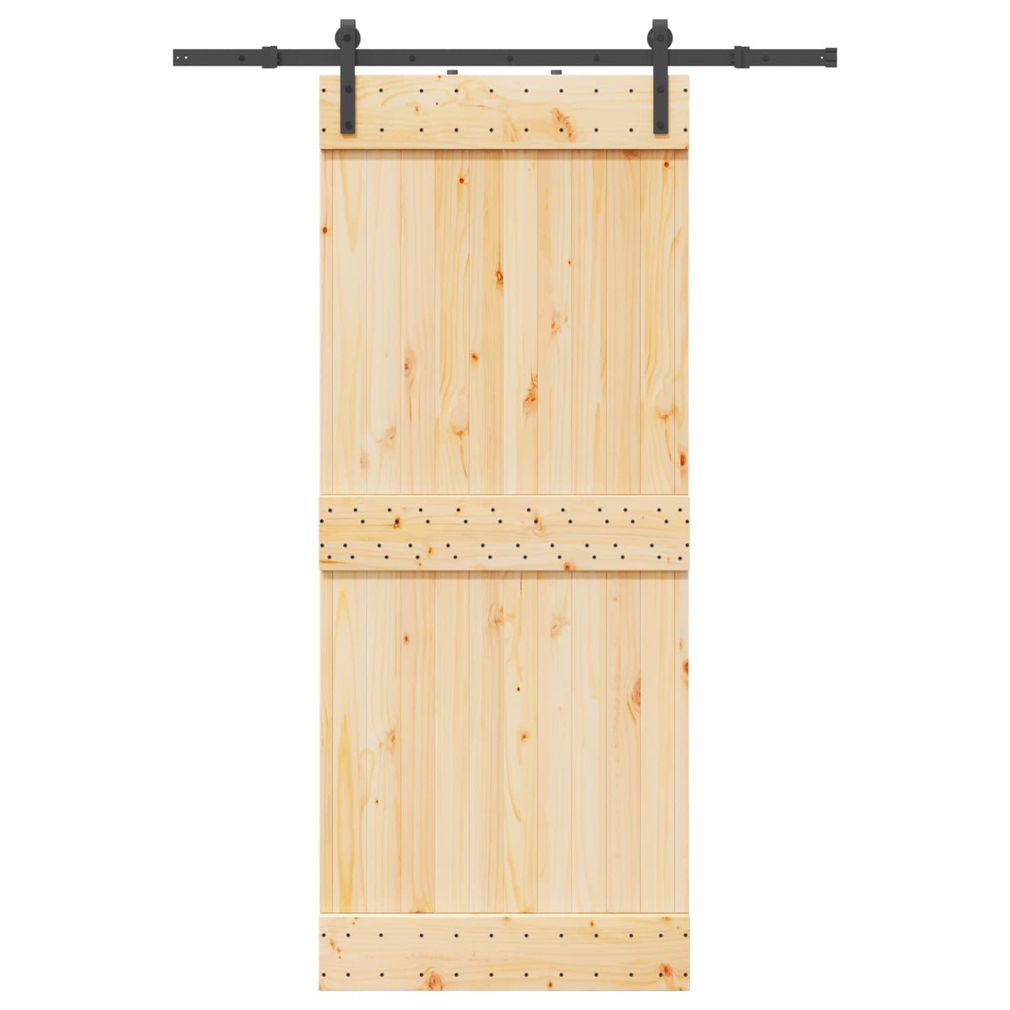 Sliding Door NARVIK Natural and Black 85 x 210 cm (152.5 cm)