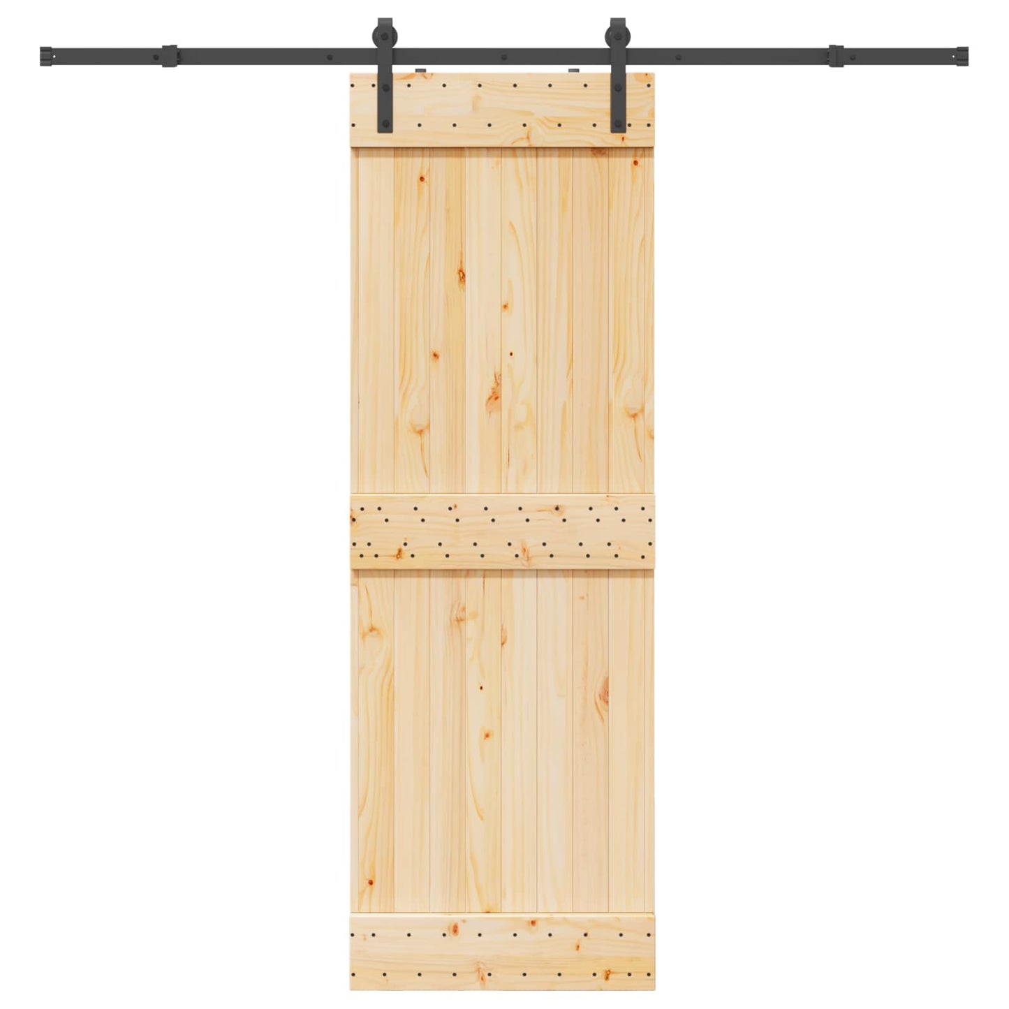 Sliding Door NARVIK Natural and Black 70 x 210 cm (213.5 cm)