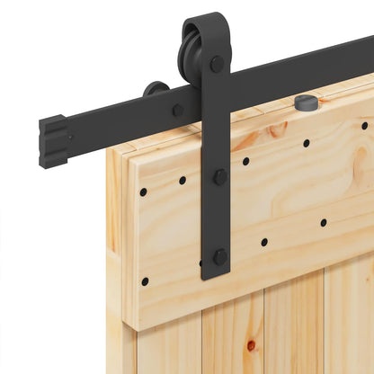 Sliding Door NARVIK Natural and Black 80 x 210 cm (213.5 cm)