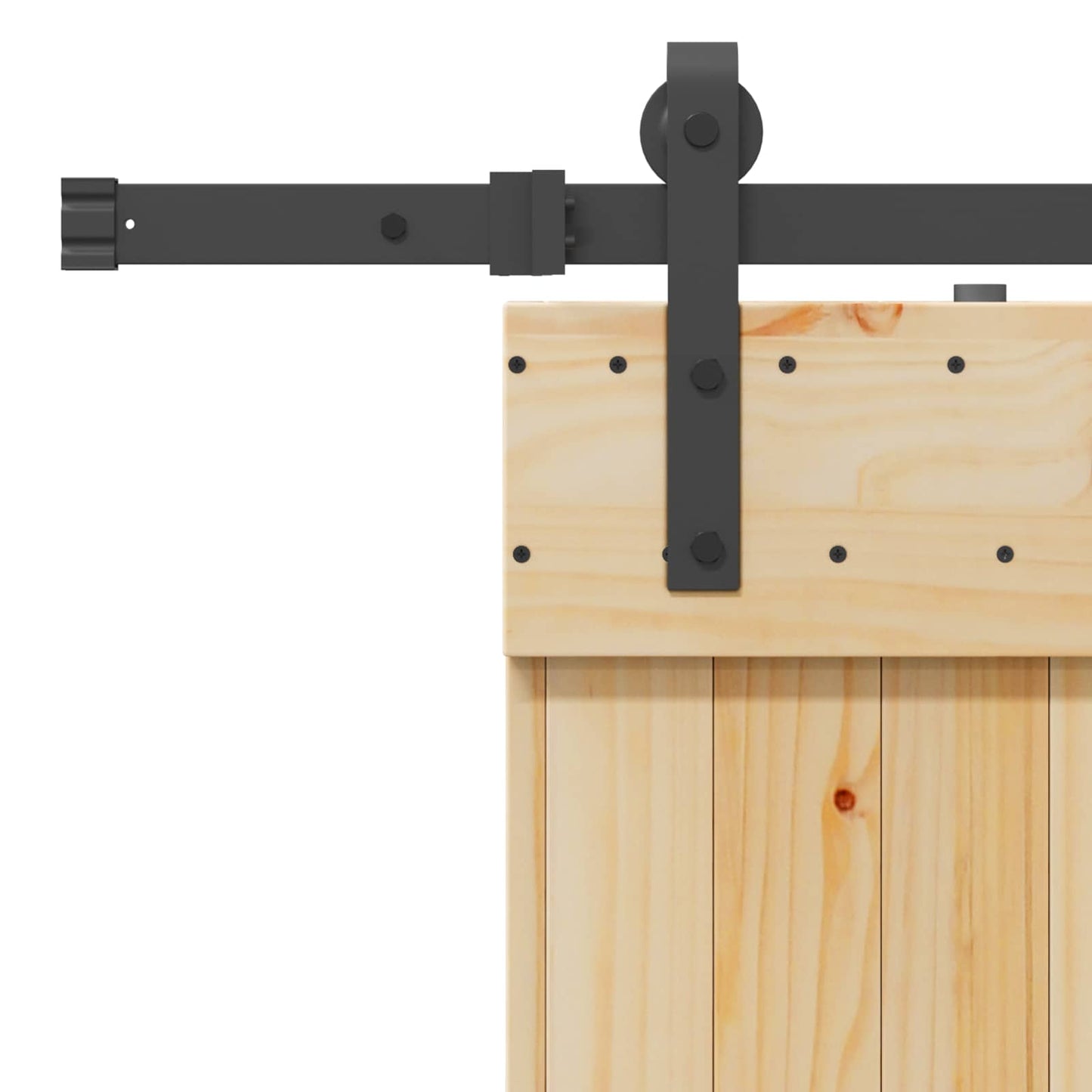 Sliding Door NARVIK Natural and Black 80 x 210 cm (213.5 cm)