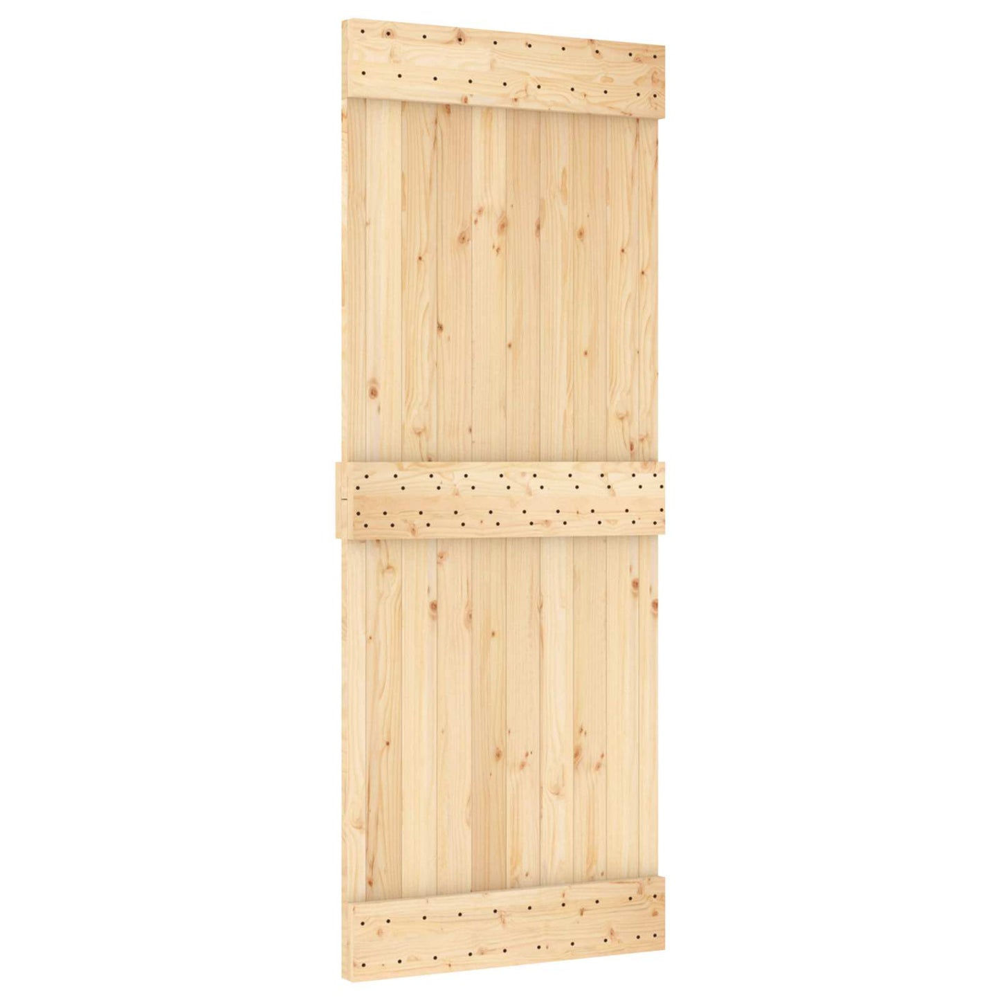Sliding Door NARVIK Natural and Black 80 x 210 cm (213.5 cm)