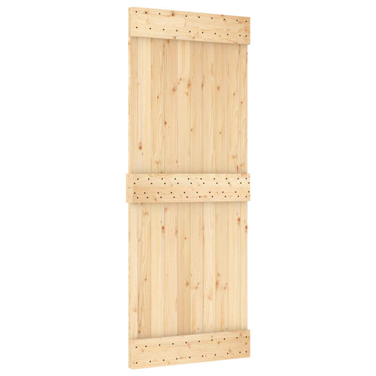 Sliding Door NARVIK Natural and Black 80 x 210 cm (213.5 cm)