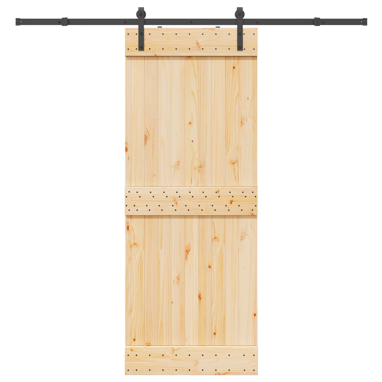 Sliding Door NARVIK Natural and Black 80 x 210 cm (213.5 cm)