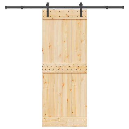 Sliding Door NARVIK Natural and Black 80 x 210 cm (213.5 cm)