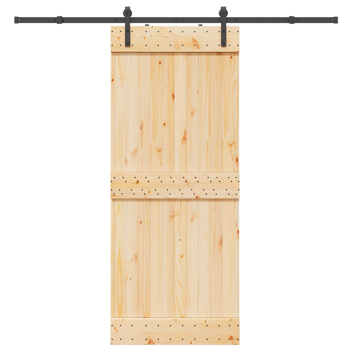 Sliding Door NARVIK Natural and Black 85 x 210 cm (213.5 cm)