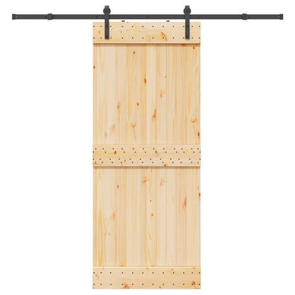 Sliding Door NARVIK Natural and Black 85 x 210 cm (213.5 cm)