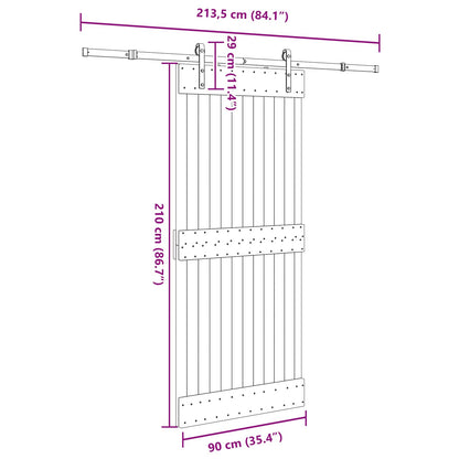 Sliding Door NARVIK Natural and Black