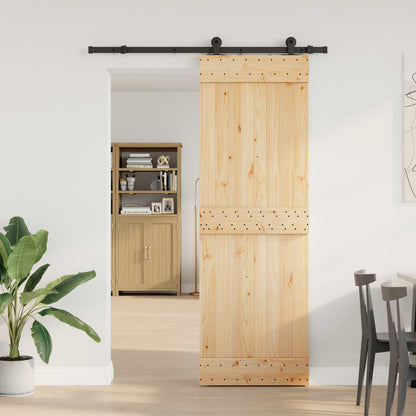 Sliding Door NARVIK Natural and Black 70 x 210 cm (152.5 cm)