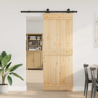 Sliding Door NARVIK Natural and Black 80 x 210 cm (152.5 cm)