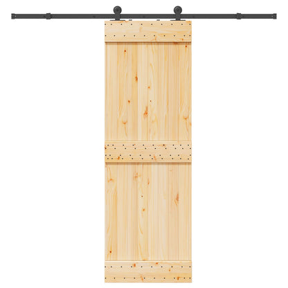 Sliding Door NARVIK Natural and Black 70 x 210 cm (213.5 cm)