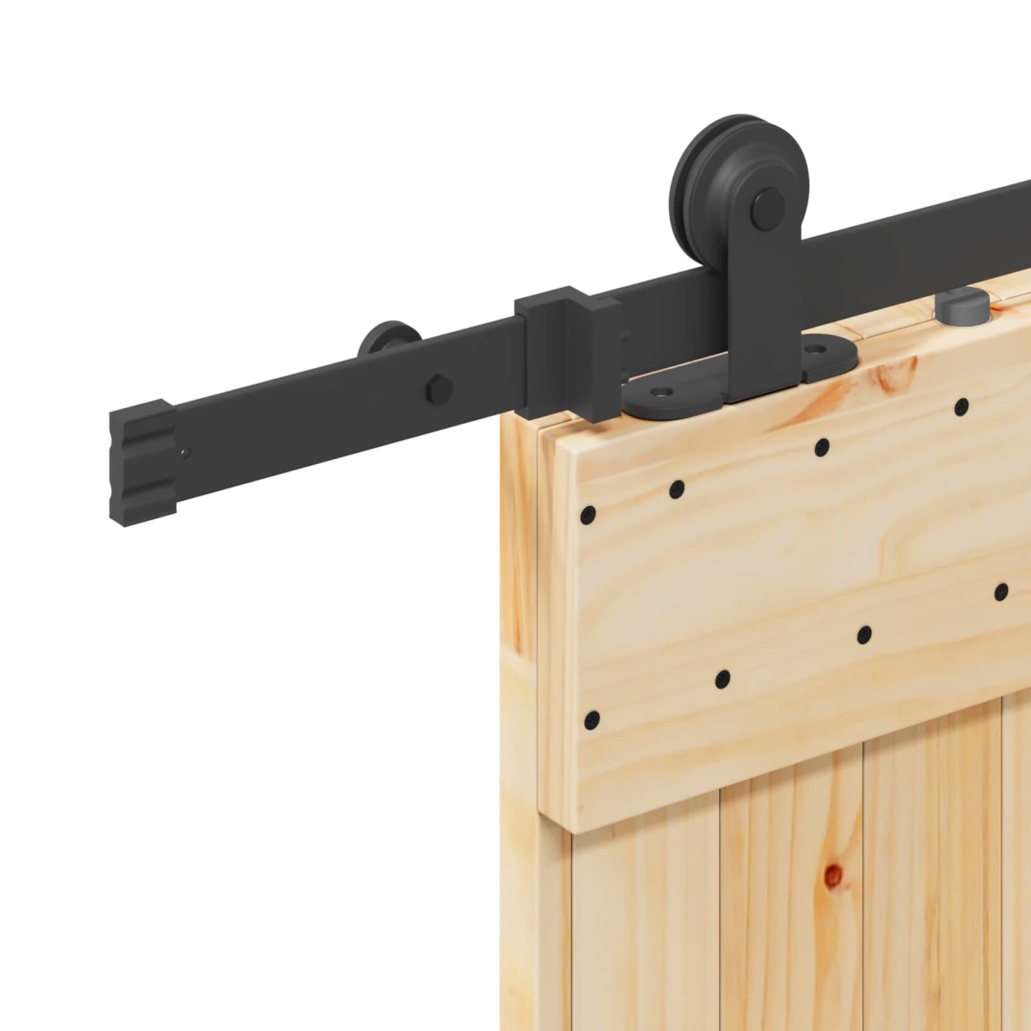 Sliding Door NARVIK Natural and Black 95 x 210 cm (213.5 cm)