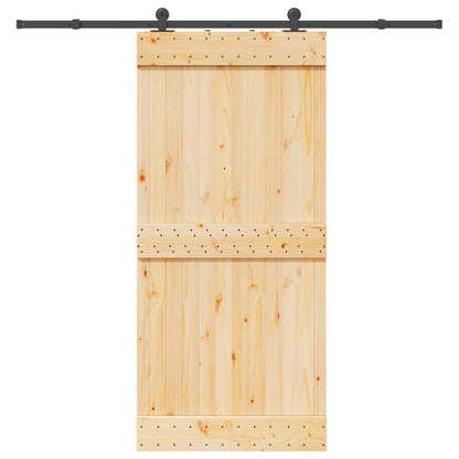 Sliding Door NARVIK Natural and Black 95 x 210 cm (213.5 cm)