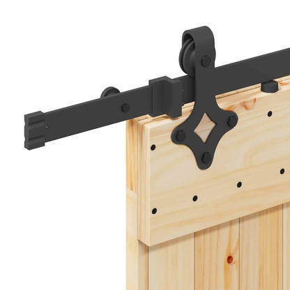 Sliding Door NARVIK Natural and Black 80 x 210 cm (152.5 cm)