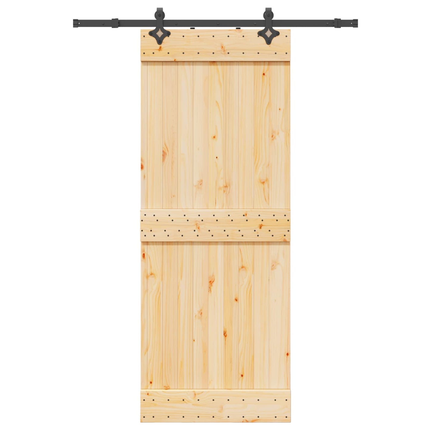 Sliding Door NARVIK Natural and Black 80 x 210 cm (152.5 cm)