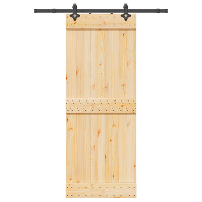 Sliding Door NARVIK Natural and Black 80 x 210 cm (152.5 cm)