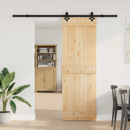 Sliding Door NARVIK Natural and Black 70 x 210 cm (213.5 cm)