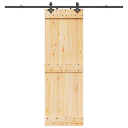 Sliding Door NARVIK Natural and Black 70 x 210 cm (213.5 cm)