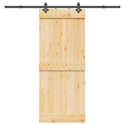 Sliding Door NARVIK Natural and Black 85 x 210 cm (213.5 cm)