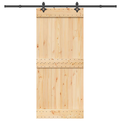 Sliding Door NARVIK Natural and Black 90 x 210 cm (213.5 cm)