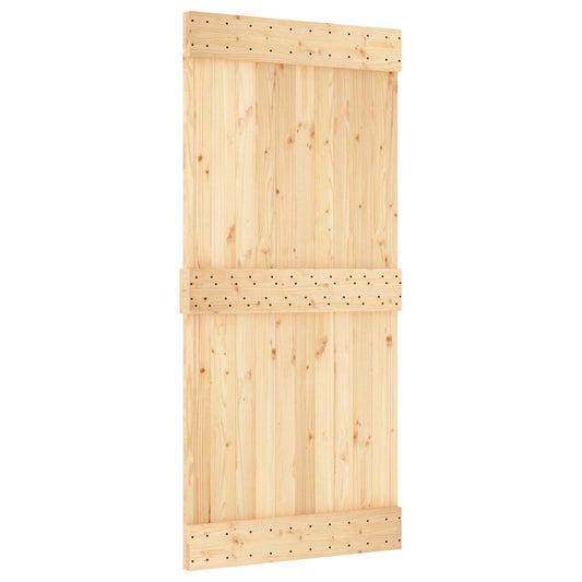 Sliding Door NARVIK Natural and Black 95 x 210 cm (213.5 cm)