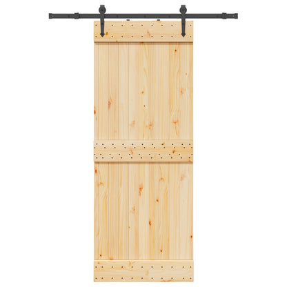Sliding Door NARVIK Natural and Black 80 x 210 cm (152.5 cm)