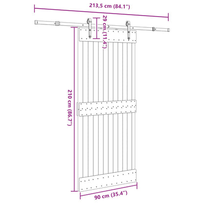 Sliding Door NARVIK Natural and Black