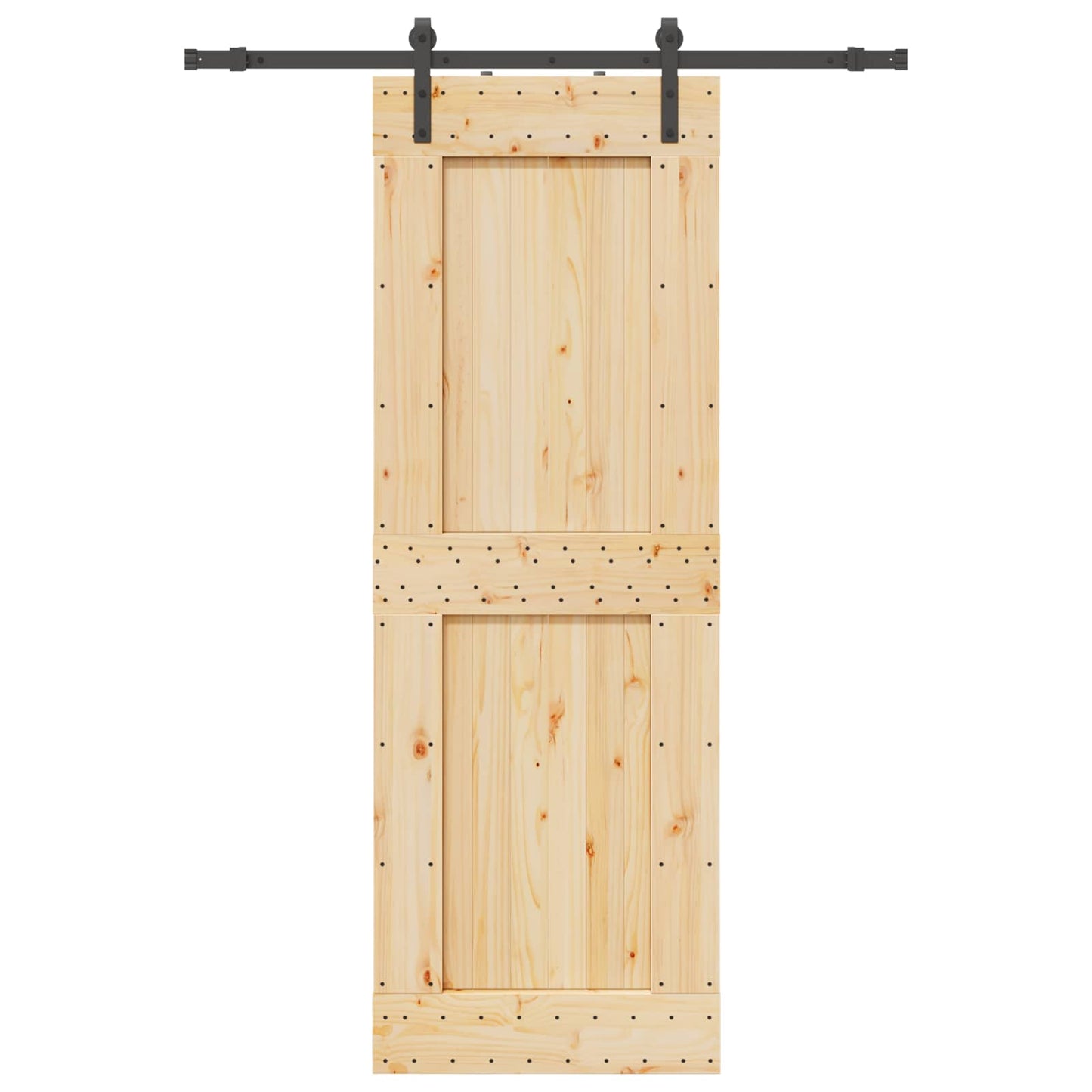 Sliding Door NARVIK Natural and Black 80 x 210 cm (152.5 cm)