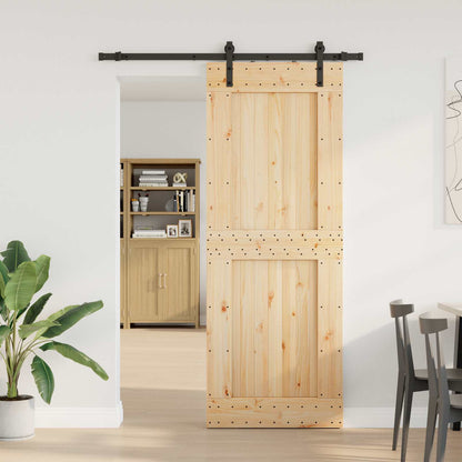 Sliding Door NARVIK Natural and Black 85 x 210 cm (152.5 cm)
