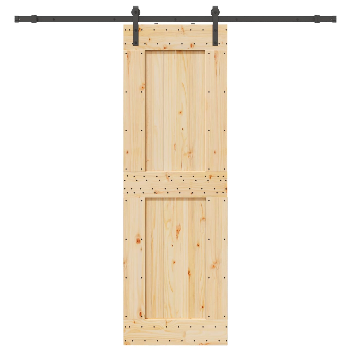 Sliding Door NARVIK Natural and Black 70 x 210 cm (213.5 cm)