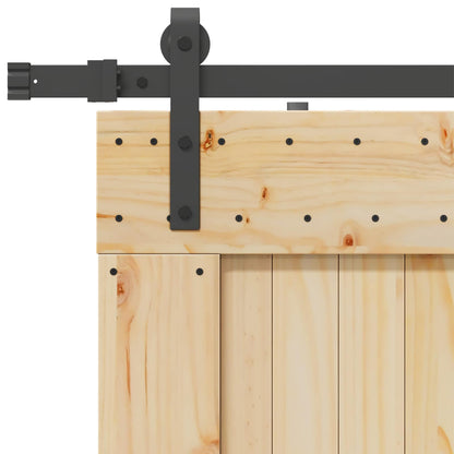 Sliding Door NARVIK Natural and Black 80 x 210 cm (213.5 cm)